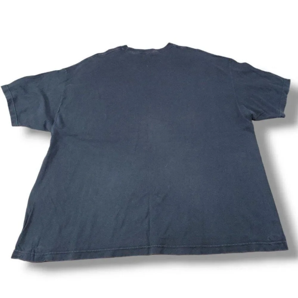 2009 Liquid Blue Shirt Size 4XL Y2K Grim Reaper Skulls Sword Graphic Tee Cut Tag